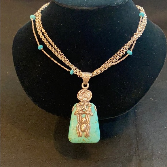 Turquoise and sterling silver necklace - Picture 4 of 11